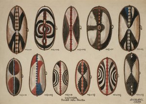 Uganda - Escudos de piel pintados, 1909 de William Downing Webster